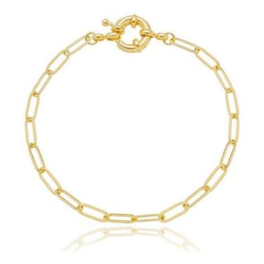 Imagem de Pulseira Isabela Corrente Elos fecho boia banhada em ouro 18k - Reliki