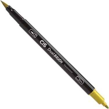 Imagem de Caneta Cis Dual Brush 2 Pontas Ouro Aquarelável, OURO