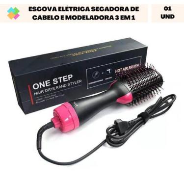 Imagem de Escova Elétrica  Secadora de Cabelo e Modeladora 3 em 1 (127 V - 1200 