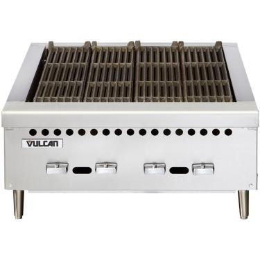 Imagem de Charbroiler a Gás VCRB25 4 Queimadores Alta Potência Grelhas Ferro Fundido Reversíveis Inox Vulcan