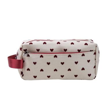 Imagem de Necessaire Bolso Frontal Coração em Poliéster com Estampa Delicada para Maquiagem e Viagens Imaginarium
