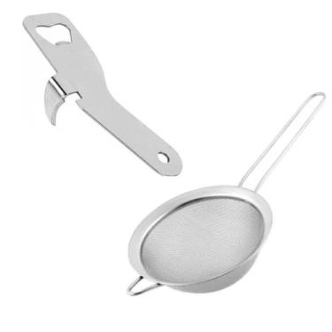 Imagem de Peneira e Abridor de Garrafa Lata Em Aço Inox Para Cozinha Profissiona