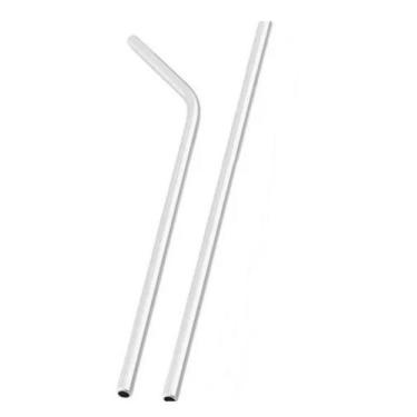 Imagem de Canudo Reutilizável em Aço Inox 2pcs Bebida Suco Água Drink - Euroquad