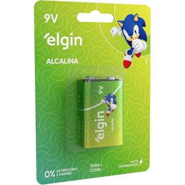 Imagem de Bateria Alcalina Elgin com 1 Unidade 9v Pilha