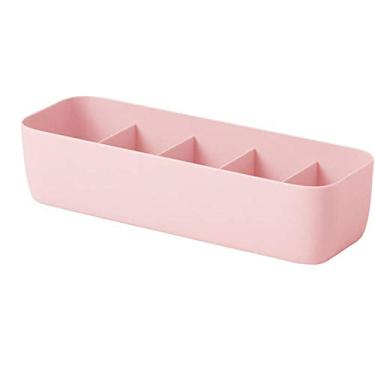 Imagem de Divisor organizador de gaveta de roupas íntimas de meias, organizador de armário de armário de 3 células/5 células caixas de armazenamento para meias lingerie gravatas(Five grid-cor de rosa)