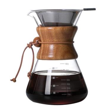 Imagem de Cafeteira Em Vidro Passador De Café Com Filtro Em Inox 800Ml