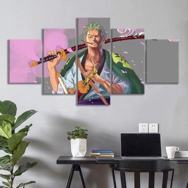 Quadros Decorativos 5 Peças Anime One Piece Personagens 3D em Promoção na  Americanas