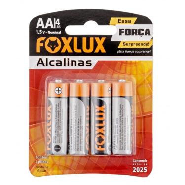 Imagem de PILHA ALCALINA PEQUENA AA com4 PCS FOXLUX