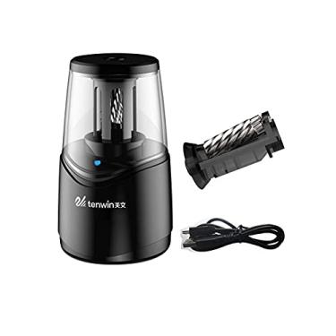 Imagem de Bestgift Apontador de Lápis Elétrico de Furo Duplo Preto