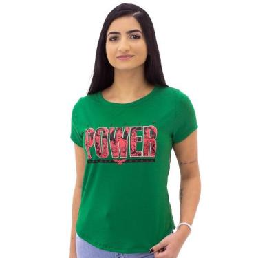 Imagem de Camiseta Mulher Maravilha Feminina Sideway Verde