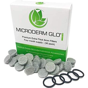 Imagem de Mini filtros extragrossos de 8 mm da Microderm GLO (pacote com 30) – Acessórios de microdermoabrasão de grau médico com tecnologia patenteada Safe3D, seguros para todos os tipos de pele.