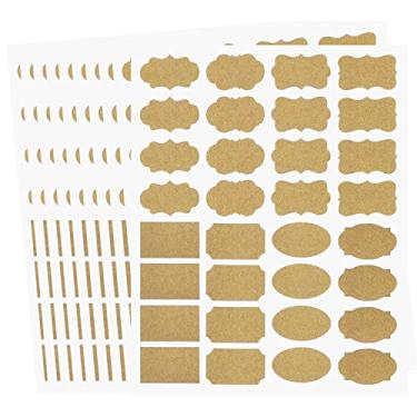 Imagem de Etiquetas adesivas de papel Kraft extravagante, para garrafa de óleo essencial, frasco de temperos, vidro, copos, recipientes, recipientes 10 folhas de etiquetas, 320 peças