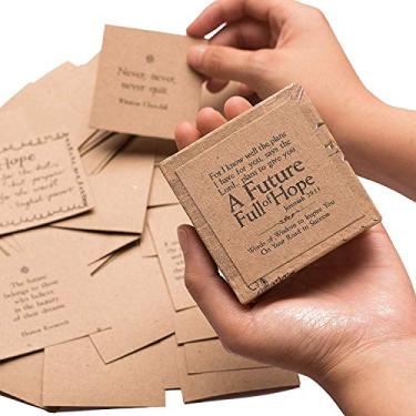 Imagem de Caixa com 47 cartas inspiradoras empoderadoras em cartão Kraft ecológico 100% reciclado, A Future Full of Hope