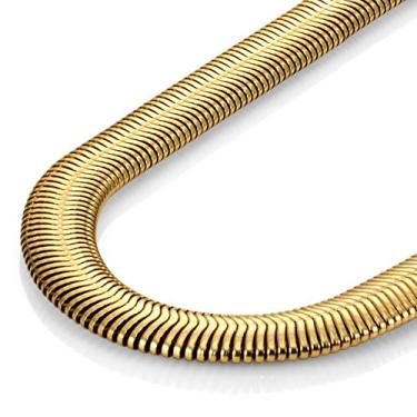 Imagem de URBAN JEWELRY Colar masculino de aço inoxidável 316L dourado corrente de cobra 50 cm - colares masculinos - masculino (6 mm), Aço inoxidável
