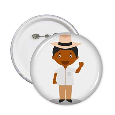 Imagem de Chapéu preto Cuba desenho art déco presente alfinetes moda crachá botão emblema decoração acessório 5 peças