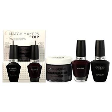 Imagem de Match Makers Plus Dip - Nights In Napoli by Cuccio para mulheres - 3 unidades de sistema de imersão em pó profissional de 45 g, gel de banho de 12,5 g, esmalte de unhas colorido de 12,2 g