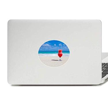 Imagem de Adesivo de notebook com imagem de suco de melancia de praia oceano com emblema de vinil para laptop