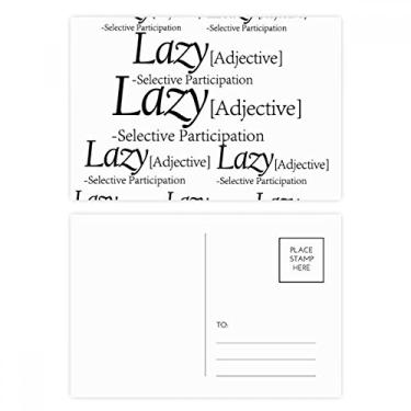 Imagem de Conjunto de cartão postal com citação divertida significado de preguiça cartão de felicitações de aniversário