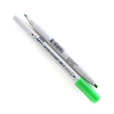 Imagem de Caneta Marcador Artístico Marvy Uchida Cartoon Designer Ponta Dupla no. 11 Light Green 1900-B