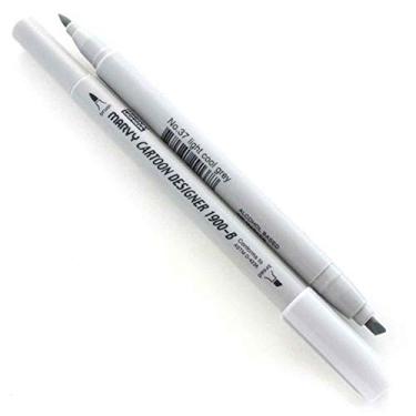 Imagem de Caneta Marcador Artístico Marvy Uchida Cartoon Designer Ponta Dupla no. 37 It. Cool Grey 1900-B