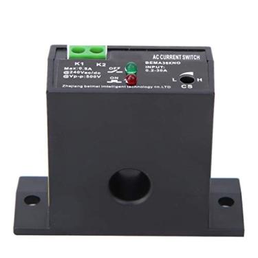 Imagem de Interruptor de detecção de corrente CA, interruptor de detecção de corrente CA ajustável à prova de chamas, interruptor de corrente indicador de LED 0,2-30A (normalmente aberto)