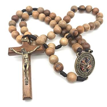 Imagem de Terço De Parede Três Arcanjos Imbuia No Cordão