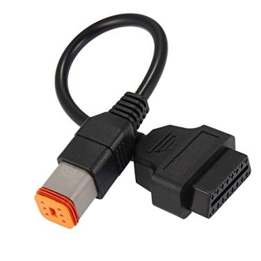 Imagem de Motoforti Cabo adaptador scanner de diagnóstico de 6 pinos para OBD2 para motocicleta Harley Davidson OBDII 16 pinos para 6 pinos para ler informações de diagnóstico do scanner