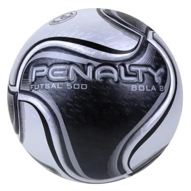 Imagem de Bola de Futsal Penalty 8X - Branco e Preto-Unissex