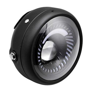 Imagem de Astra Depot Motocicleta Espiral Branco Montagem Lateral 16,5 cm LED Farol Luz Diurna Café Racer Bobber