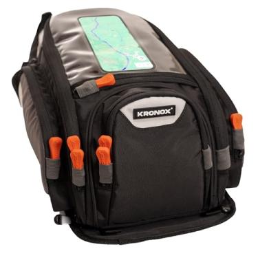 Imagem de KRONOX Bolsa para tanque de motocicleta com capa à prova d'água - Bolsa universal para tanque de gasolina com alças. Serve para a maioria das motos Honda Yamaha Kawasaki e Harley, Preto, One Size,