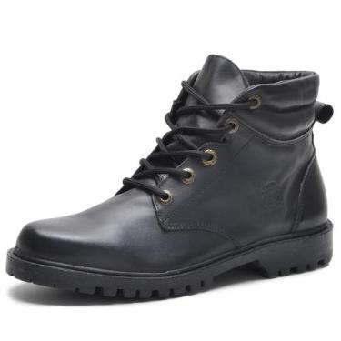 Imagem de Bota Coturno Tratorada Masculina Couro Cano Medio Conforto - Ice&Fire