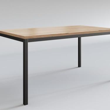 Imagem de Mesa para Sala de Jantar Estilo Industrial Soul Preto/Amadeirado