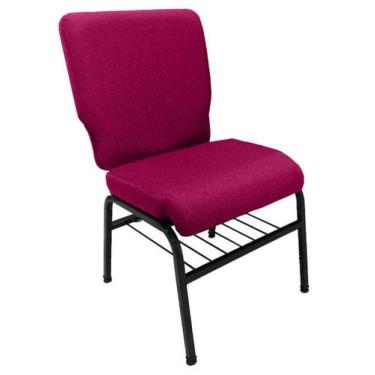 Imagem de 01 Cadeira para Igrejas c/ Porta Biblía e Porta Cálice Rosa - Design O