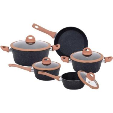 Imagem de Jogo de panelas viena black 5 peças cerâmica de alta qualidade - casam