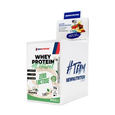 Imagem de Display com 10 Sachês Whey Protein Zero Lactose All Natural 30g Baunil