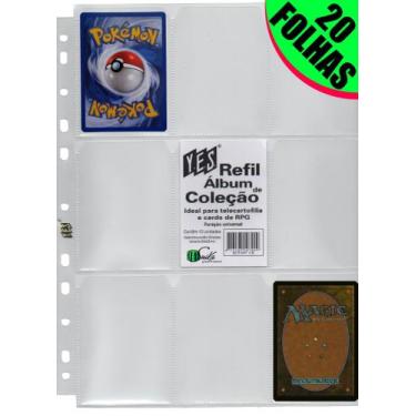 Imagem de 20 Folhas Fichário, álbum e pasta yes 11 furos universal 9 bolsos card