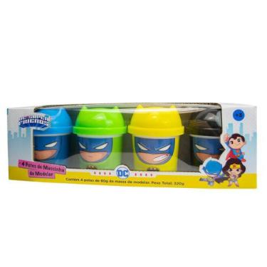 Imagem de Super friends- massinha 4 potes 80g batman - Sunny Brinquedos