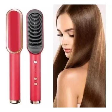 Imagem de Escova De Cerâmica Alisadora De Cabelo  Pente Elétrico Portátil - Shaw