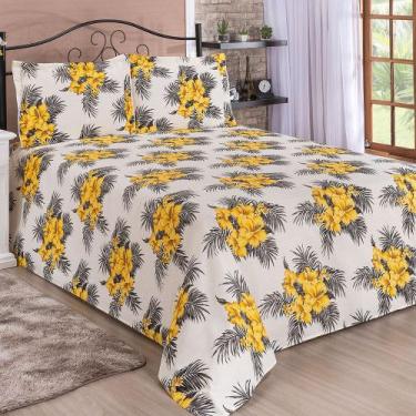 Imagem de Kit Cobre Leito Casal Super King Bella Piquet 03 Peças - Amarelo - Bor