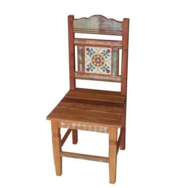 Imagem de Cadeira Rústica Mosaic em Madeira de Demolição - Cód 1377 - Barrocarte