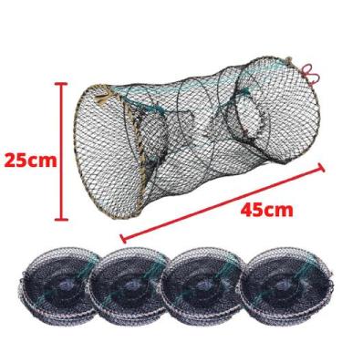 Imagem de Kit 4 Armadilha Covo Retratil Tipo Mola Traíra Piau Camarão Vários Tam