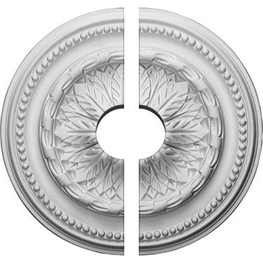 Imagem de Ekena Millwork Medalhão de Teto 15 3/4" de 10 cm de diâmetro x 9 cm de diâmetro x 4,5 cm de tórax, Divisor, 15 3/4"OD x 3 1/2"ID x 1 7/8"P (Fits Canopies up to 3 1/2"), Factory Primed