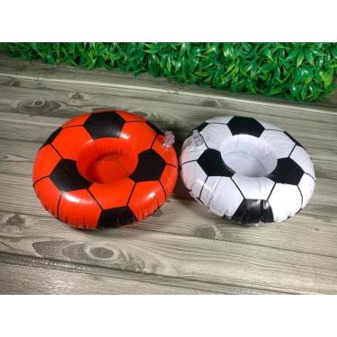 Imagem de Kit 2 Portas Copos Boia Inflável Bola De Futebol Piscina - coisaria, B