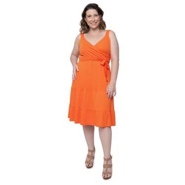 Imagem de Vestido Gestante Amamentação Laranja em Viscolycra Linda Gestante, GG,