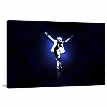 Imagem de Quadro decorativo FC Michael Jackson POP com Tela em Tecido - Wall Fra
