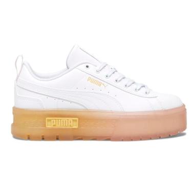 Imagem de PUMA Tênis feminino Mayze Beach Days com cadarço plataforma casual - branco, Branco, 38