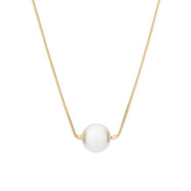 Imagem de Colar Rommanel Banhado Ouro Pérola 12mm Catálogo