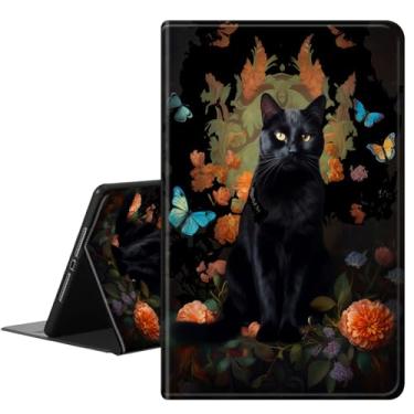 Imagem de RAUEDWDJS Capa para Samsung Galaxy Tab S10 FE (2025) / S9 FE 11 polegadas / S9 11 polegadas 5G, capa inteligente de couro PU fina com suporte para S-Pen e hibernar/despertar automático, flores de