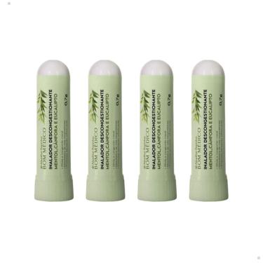 Imagem de Kit 4 Inalador Descongestionante Mentol Cânfora Eucalipto