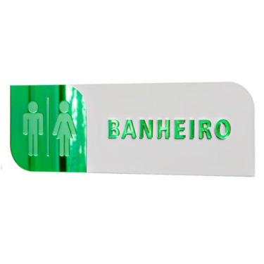 Imagem de Placa sinalização porta ACM e acrílico banheiro 30x10cm - Império da I